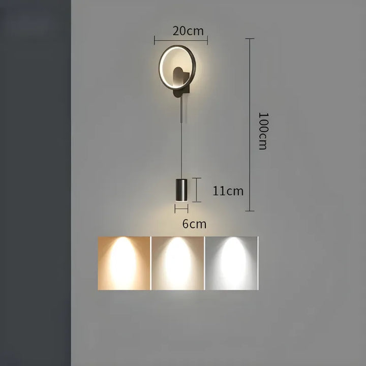Applique murale LED moderne et nordique pour salon, finition noire ou blanche, éclairage chaud, design élégant Luminaire Essenza
