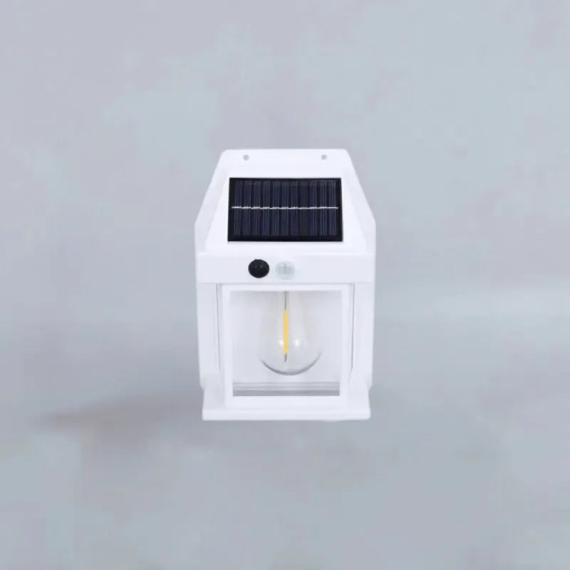 Applique murale solaire étanche Luminaire Essenza avec capteur de mouvement, design blanc pour extérieur.