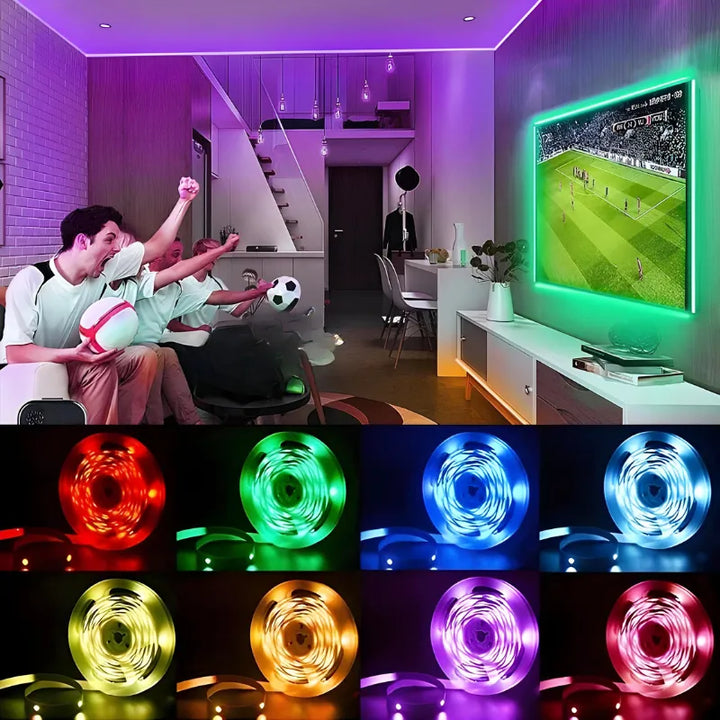 Bande LED Luminaire Essenza de 5m avec contrôle tactile pour lumière d’ambiance décorative, flexible et facile à utiliser.