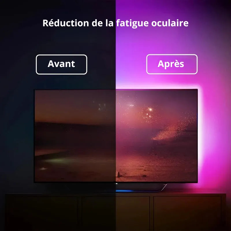Bande LED Luminaire Essenza de 5m avec contrôle à 3 touches pour lumière d’ambiance décorative, éclairage flexible et moderne.