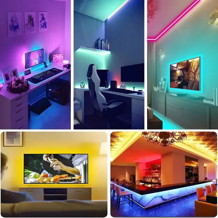 Bande LED Luminaire Essenza de 5m avec contrôle 3 touches pour lumière d’ambiance décorative et éclairage intérieur.
