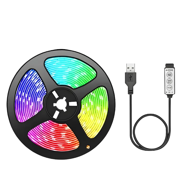 Bande LED Luminaire Essenza avec contrôle 3 touches, lumière d’ambiance décorative, 5 mètres, éclairage moderne et coloré