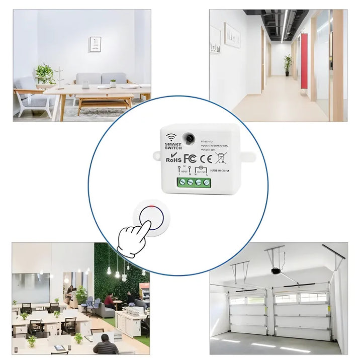 Interrupteur sans fil intelligent Luminaire Essenza pour allumer vos appliques en un geste, avec récepteur inclus.
