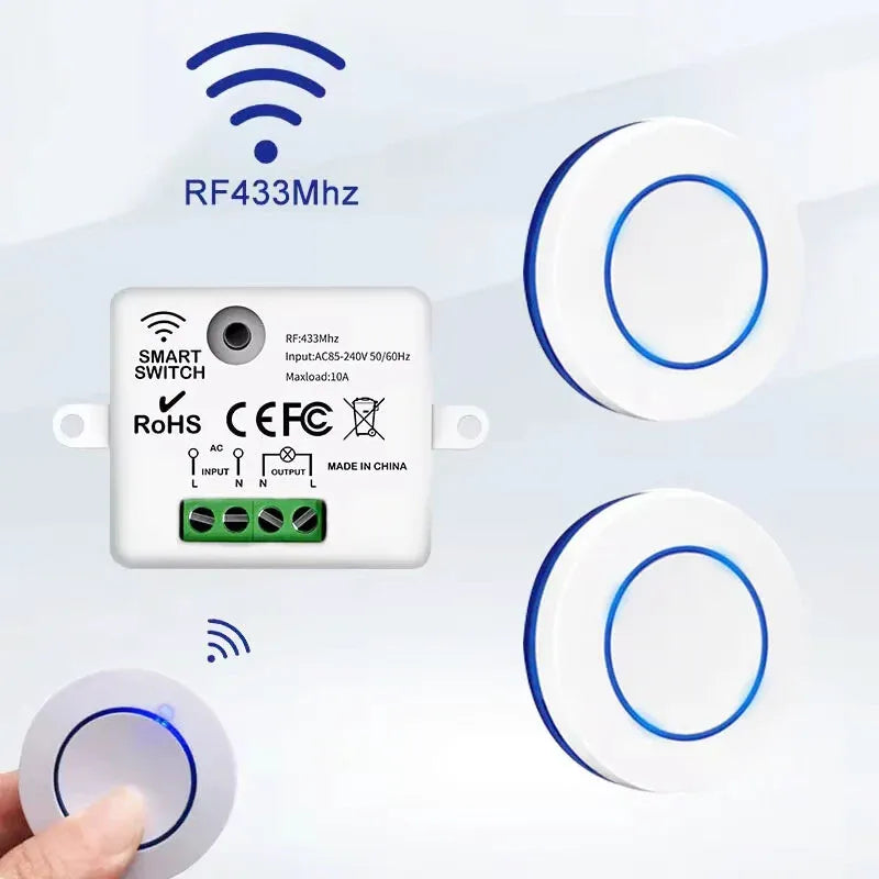 Interrupteur sans fil intelligent Luminaire Essenza pour allumer vos appliques en un geste, avec récepteur inclus.