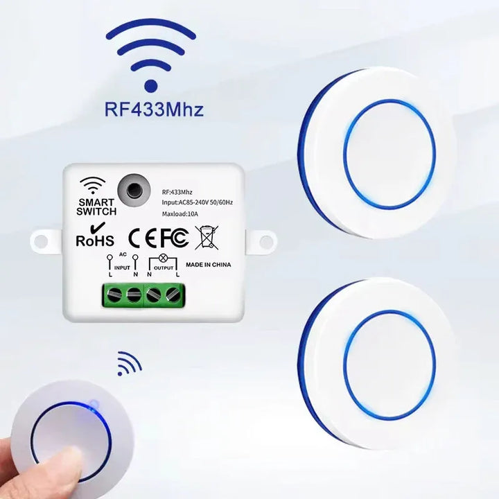 Interrupteur sans fil intelligent Luminaire Essenza pour allumer vos appliques en un geste, avec récepteur inclus.